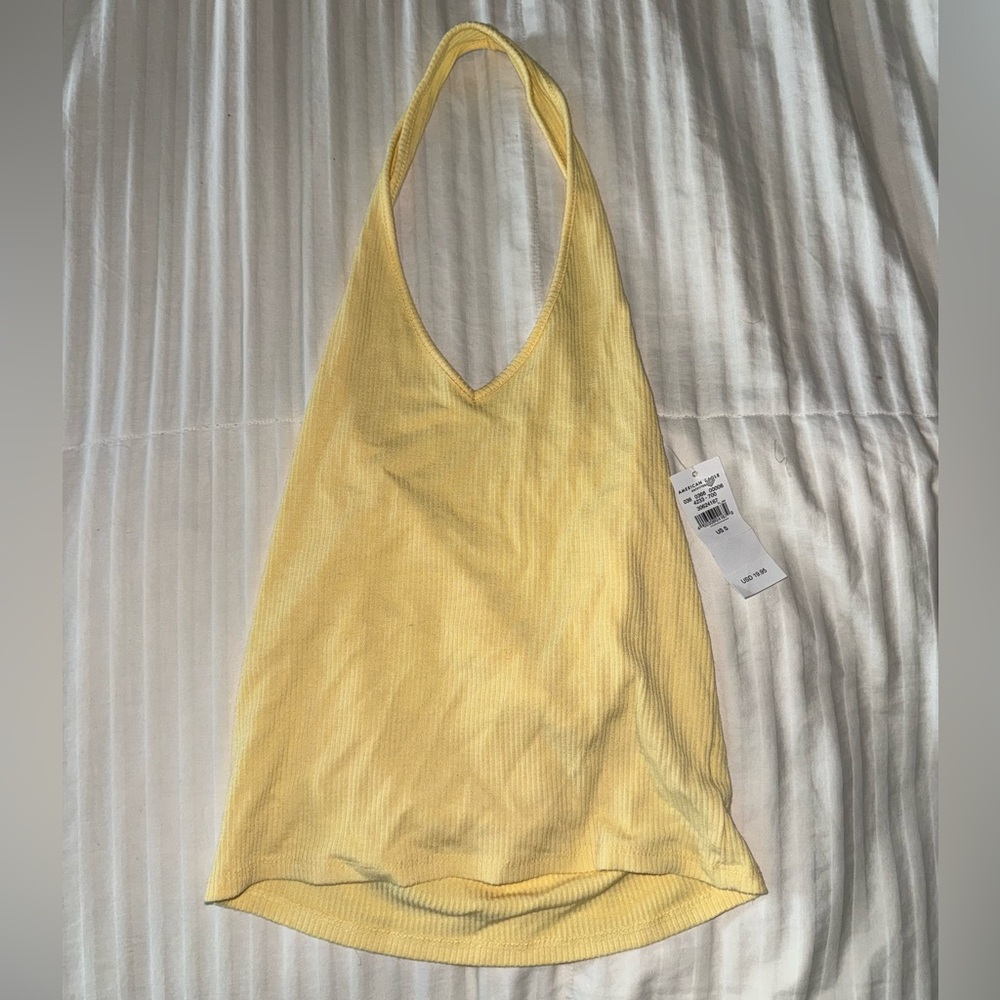 American Eagle yellow halter neck
